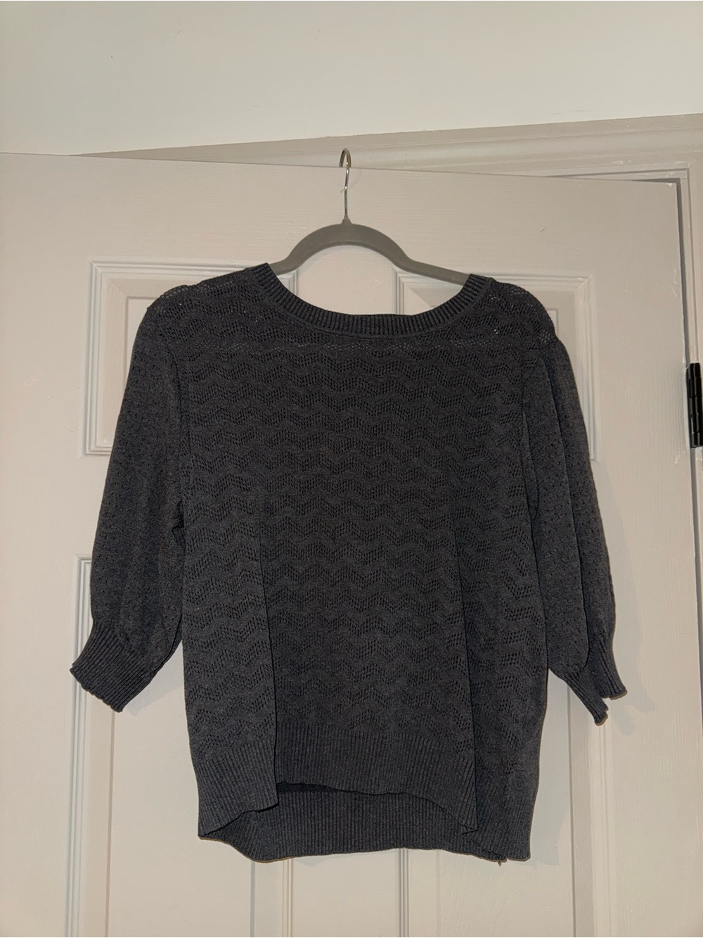 Charcoal Knit Women's Sweater - Classic Crewneck